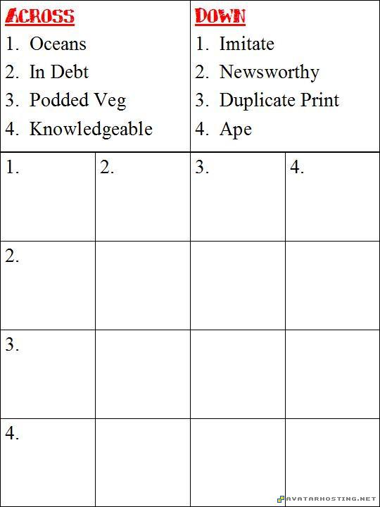 Cross Down Crossword