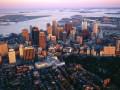 Architecture Aerial View of Downtown Boston Massachusetts